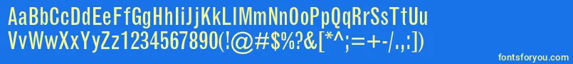 More about GrotesquemtstdCondensed Font GrotesquemtstdCondensed Font – Yellow Fonts on Blue Background