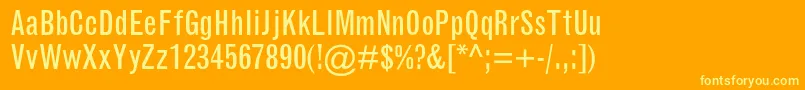 GrotesquemtstdCondensed Font – Yellow Fonts on Orange Background