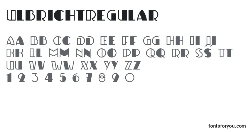 Czcionka UlbrichtRegular – alfabet, cyfry, specjalne znaki