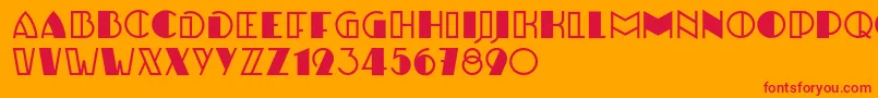 UlbrichtRegular-Schriftart – Rote Schriften auf orangefarbenem Hintergrund