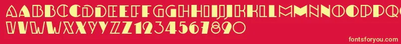 フォントUlbrichtRegular – 黄色の文字、赤い背景