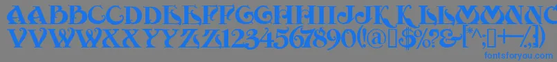 フォントMoulinRouge – 灰色の背景に青い文字