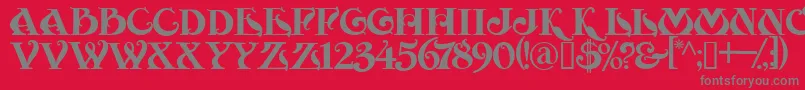 MoulinRouge-Schriftart – Graue Schriften auf rotem Hintergrund