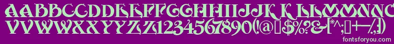 MoulinRouge Font – Green Fonts on Purple Background