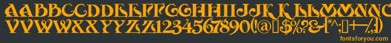 フォントMoulinRouge – 黒い背景にオレンジの文字