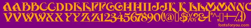 MoulinRouge Font – Orange Fonts on Purple Background