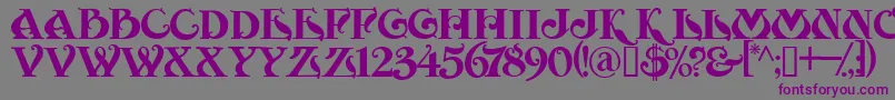 MoulinRouge-fontti – violetit fontit harmaalla taustalla