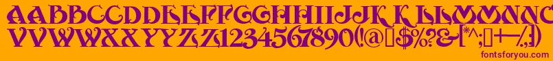 MoulinRouge Font – Purple Fonts on Orange Background