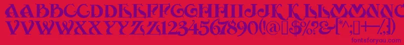 Шрифт MoulinRouge – фиолетовые шрифты на красном фоне
