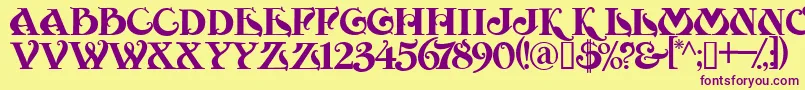 MoulinRouge Font – Purple Fonts on Yellow Background