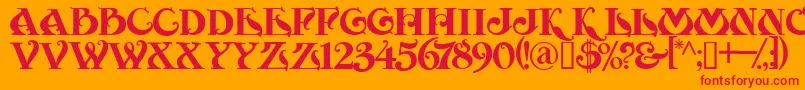 MoulinRouge Font – Red Fonts on Orange Background