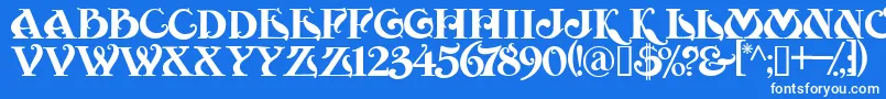 フォントMoulinRouge – 青い背景に白い文字