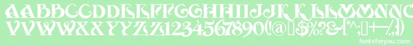 MoulinRouge Font – White Fonts on Green Background