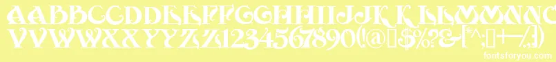 MoulinRouge Font – White Fonts on Yellow Background