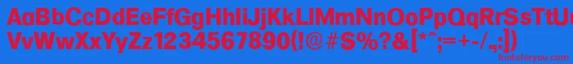 FormulaserialXboldRegular Font – Red Fonts on Blue Background