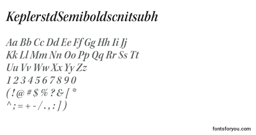 Fuente KeplerstdSemiboldscnitsubh - alfabeto, números, caracteres especiales