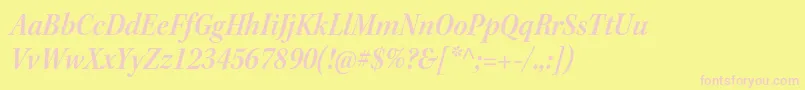 KeplerstdSemiboldscnitsubh Font – Pink Fonts on Yellow Background