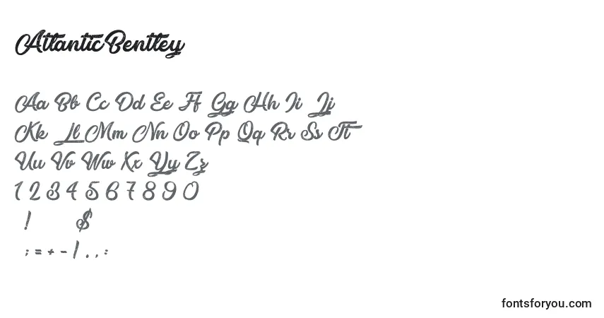 Czcionka AtlanticBentley – alfabet, cyfry, specjalne znaki