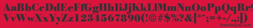 BodoniserialHeavyRegular Font – Black Fonts on Red Background