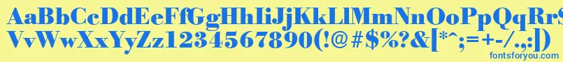 Шрифт BodoniserialHeavyRegular – синие шрифты на жёлтом фоне