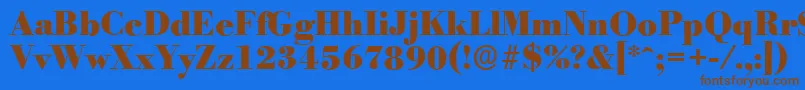 BodoniserialHeavyRegular Font – Brown Fonts on Blue Background