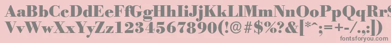 BodoniserialHeavyRegular Font – Gray Fonts on Pink Background