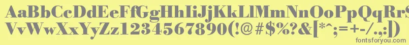 BodoniserialHeavyRegular Font – Gray Fonts on Yellow Background