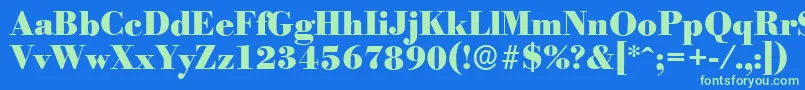 Шрифт BodoniserialHeavyRegular – зелёные шрифты на синем фоне