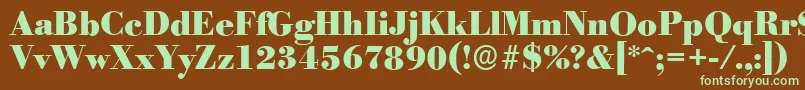 BodoniserialHeavyRegular Font – Green Fonts on Brown Background