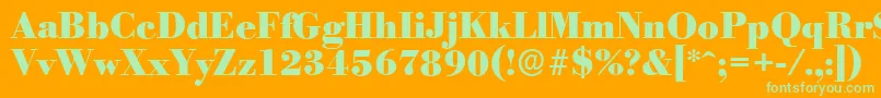Шрифт BodoniserialHeavyRegular – зелёные шрифты на оранжевом фоне