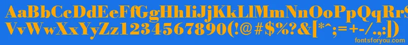 More about BodoniserialHeavyRegular Font BodoniserialHeavyRegular Font – Orange Fonts on Blue Background