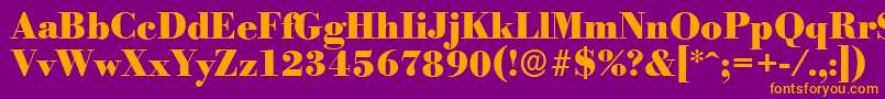 BodoniserialHeavyRegular Font – Orange Fonts on Purple Background