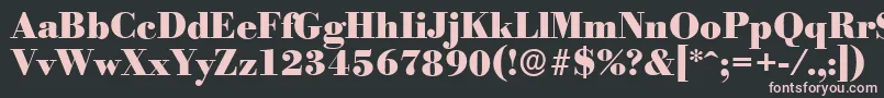 BodoniserialHeavyRegular-Schriftart – Rosa Schriften auf schwarzem Hintergrund