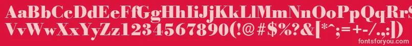 BodoniserialHeavyRegular Font – Pink Fonts on Red Background