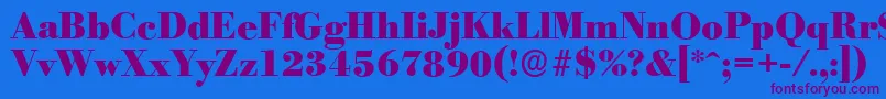 BodoniserialHeavyRegular Font – Purple Fonts on Blue Background