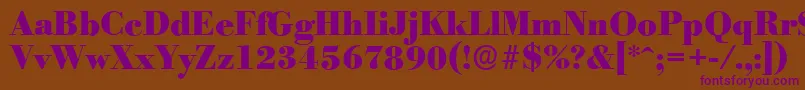 BodoniserialHeavyRegular Font – Purple Fonts on Brown Background