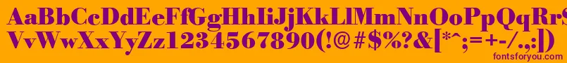 BodoniserialHeavyRegular Font – Purple Fonts on Orange Background