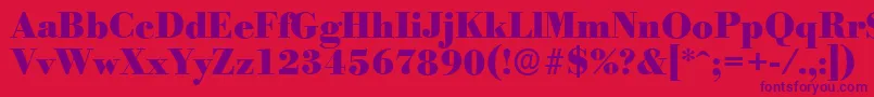BodoniserialHeavyRegular-Schriftart – Violette Schriften auf rotem Hintergrund