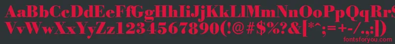 BodoniserialHeavyRegular Font – Red Fonts on Black Background