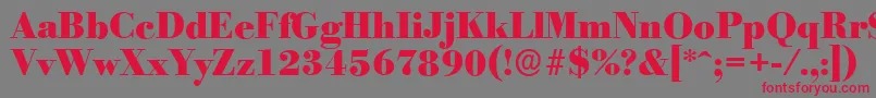 BodoniserialHeavyRegular-Schriftart – Rote Schriften auf grauem Hintergrund