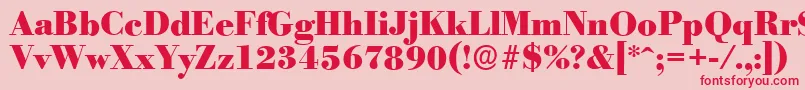 BodoniserialHeavyRegular Font – Red Fonts on Pink Background