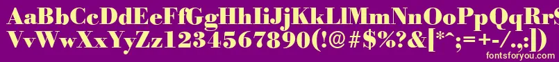 BodoniserialHeavyRegular Font – Yellow Fonts on Purple Background