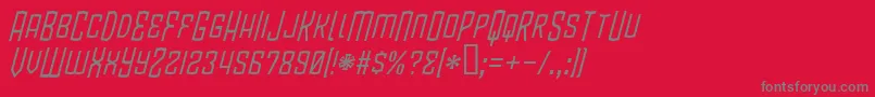 Czcionka BlamdudeBbItalic – szare czcionki na czerwonym tle