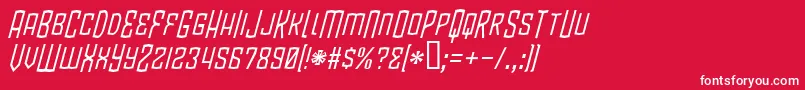 フォントBlamdudeBbItalic – 赤い背景に白い文字