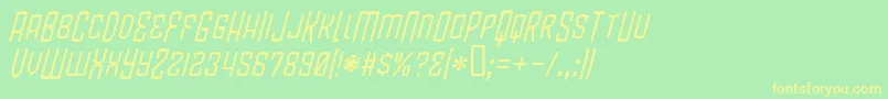 BlamdudeBbItalic Font – Yellow Fonts on Green Background