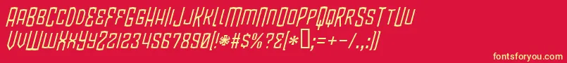 Шрифт BlamdudeBbItalic – жёлтые шрифты на красном фоне