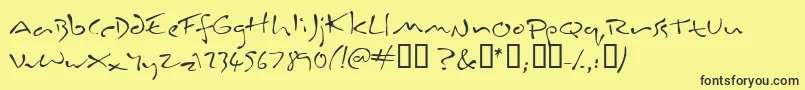 Inkburro Font – Black Fonts on Yellow Background
