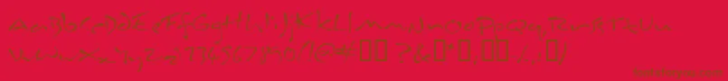 フォントInkburro – 赤い背景に茶色の文字