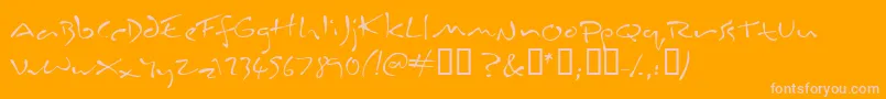 Inkburro Font – Pink Fonts on Orange Background