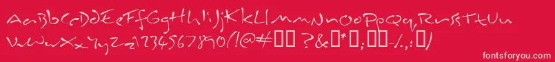 Inkburro-Schriftart – Rosa Schriften auf rotem Hintergrund